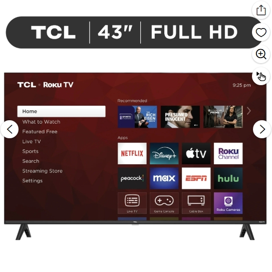 TCL 43" Clase S3 (43S310R) 1080p FHD LED Smart TV con Roku TV
