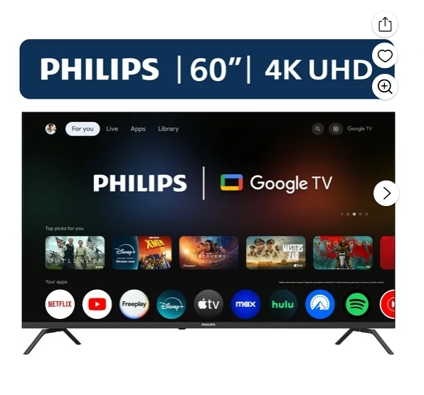 Philips 60” 4K UHD (2160p) Google Smart TV
