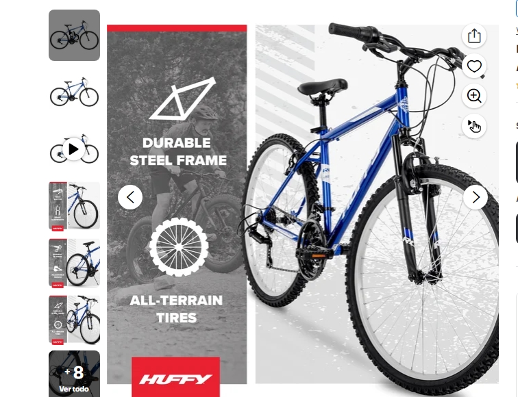 Huffy Bicicleta de Montaña Rock Creek de 26”, para Ciclistas de 60”+, Azul, Adulto, para Hombre
