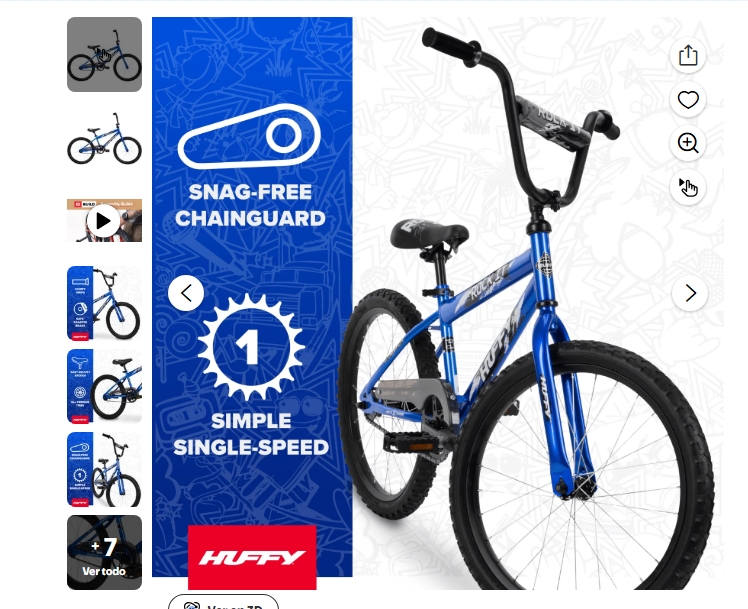 Huffy Bicicleta para Niños Rock It de 20", para Ciclistas de 44"-56", Azul, Juvenil, Niños