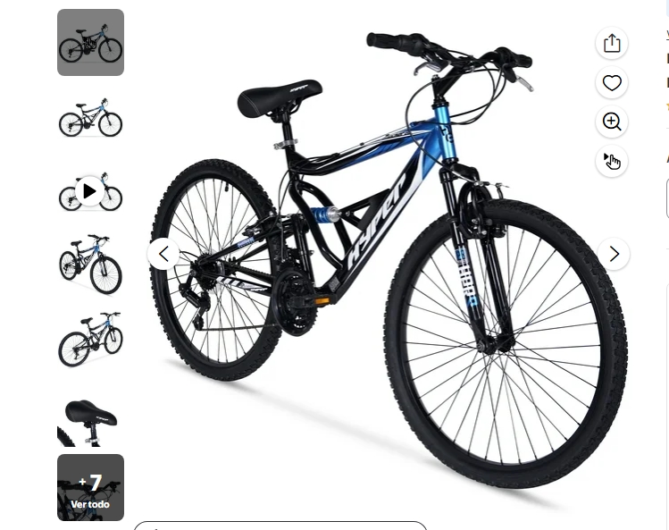 Hyper Bicycles 26" Shocker Bicicleta de Montaña, Adulto Edades 14+, Negro/azul