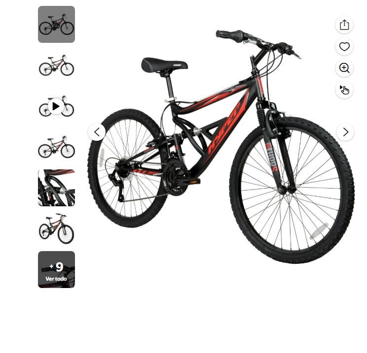 Hyper Bicycles 26" Shocker Bicicleta de Montaña, Adulto Edades 14+, Negro/rojo