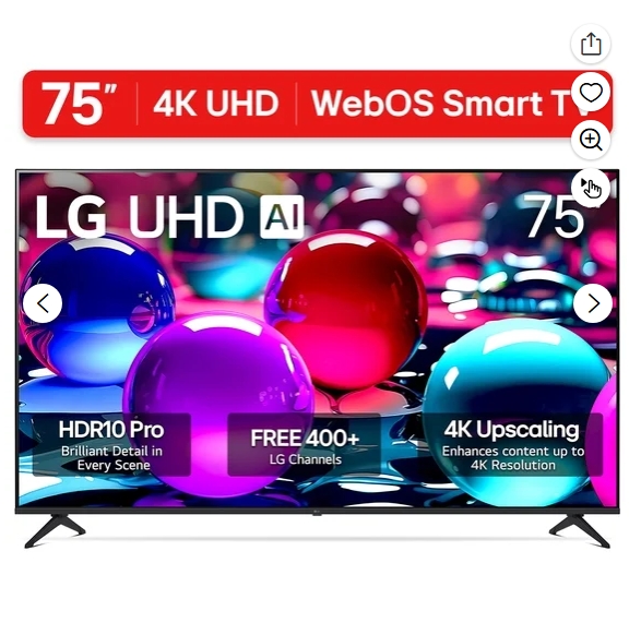 LG 75" 4K UHD UA75 AI Smart TV, 75UA7500