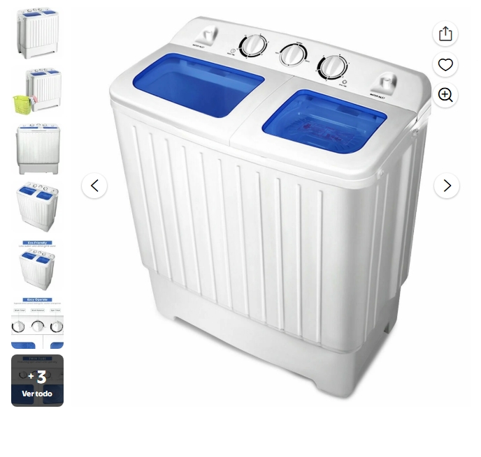 Gymax Lavadora Centrifugadora de 17.6 lbs Compacta Portátil Lavadora Tina Doble Hogar Dormitorio
