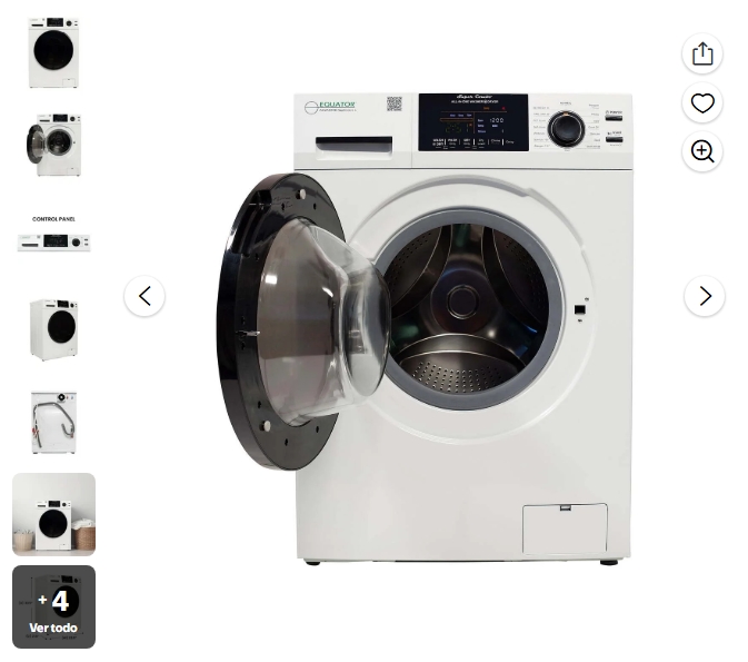 Equator Secadora Lavadora Todo en uno Ventilada-seca Más Rápido Que la Condensación 15lb 110V