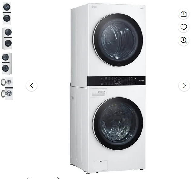 LG WKGX201HWA Centro de Lavandería WashTower Blanco de 27