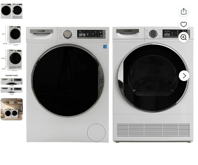 Conserv Lavadora de Lujo 2.2cf 110V+secadora Condensadora 4cf 220V