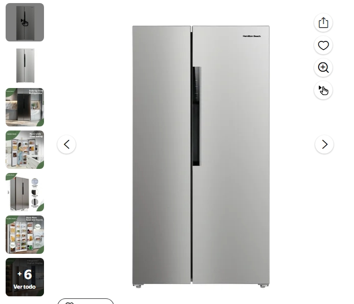Hamilton Beach Refrigerador Side by Side de 15.6 Cu Ft