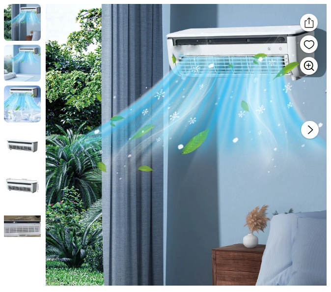 2026 Portable Wireless Wall Mounted Air Conditioner,Wireless Charging Air Conditioner Fan Portable