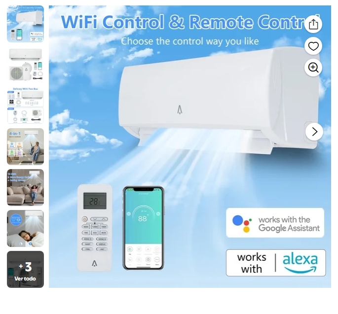 12000 BTU Wall Mount Mini Split Air Conditioner & Heat Pump