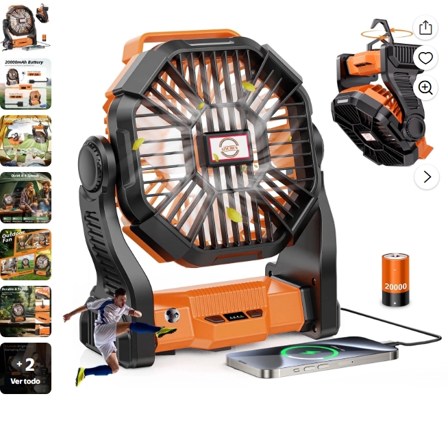 AiYchen Ventilador Doméstico Eléctrico Portátil de 22'' y 24 oz