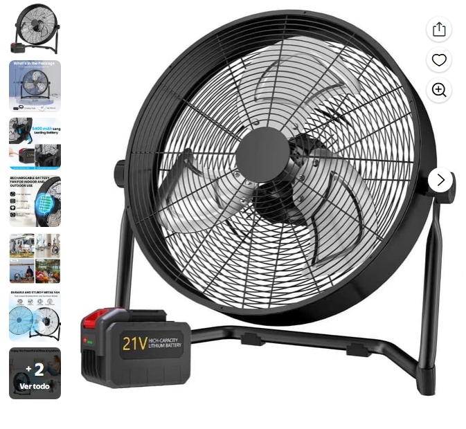 VAJIAZA 18” Industrial Fan , 5000CFM Floor Fan Rechargeable, Portable Outdoor Fan with Child Lock&Overheat Protection