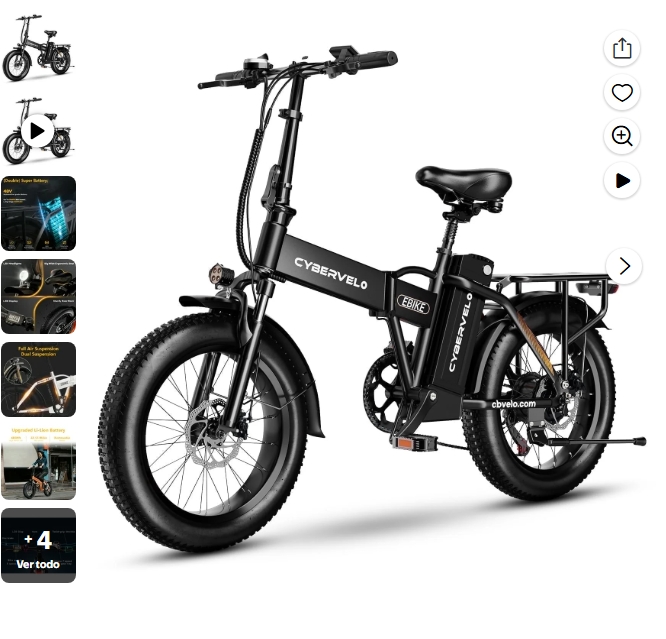 Cbvelo Bicicleta Eléctrica Plegable para Adultos, Batería de 1000W 48V 20.8AH
