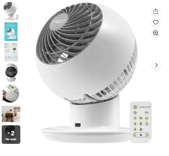 IRIS Woozoo Ventilador Oscilante Multidireccional de 5 Velocidades