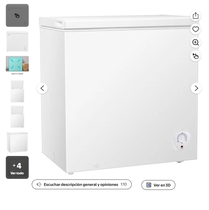 Hisense Congelador Horizontal de 7 Cu Ft Blanco - Congelador Compacto y de Bajo Consumo