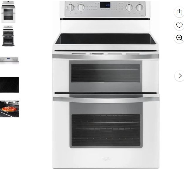 WHIRLPOOL WGE745C0FH Estufa Eléctrica Independiente de Techo Liso