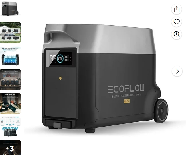 EF EcoFlow DELTA Pro Estación de Energía Portátil Inteligente con Batería Extra, Capacidad de 3600Wh