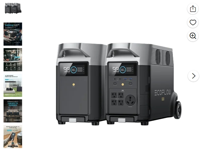EcoFlow Estación de Energía Portátil Continua de 3600W / Pico de 4500W