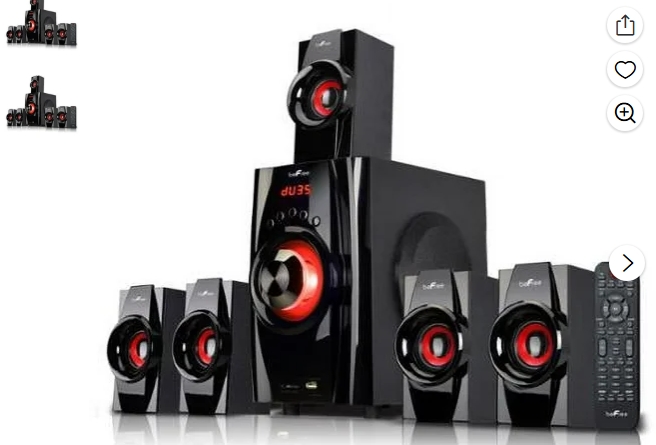 beFree Sound BFS-410 Sistema de Altavoces Bluetooth con Sonido Envolvente de 5.1 Canales en Rojo