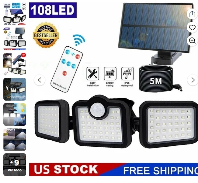 900000LM Lamparas Luz Led Solares Luces Para Exterior Patio Sensor De Movimiento