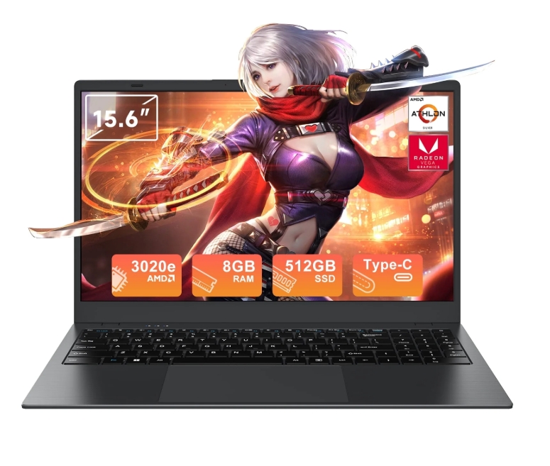 RNRUO Laptop de 15.6" con Windows 11, Doble 8GB de RAM, 512GB SSD