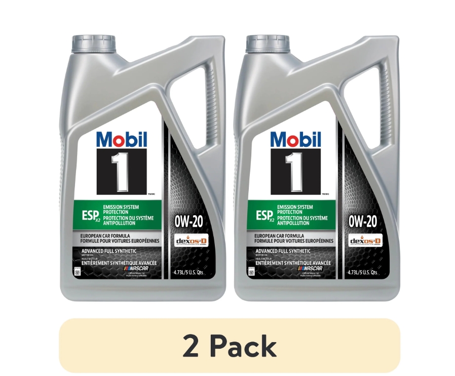 (2 pack) Mobil 1 ESP X2 Aceite de Motor Totalmente Sintético 0W-20, 5 Cuartos