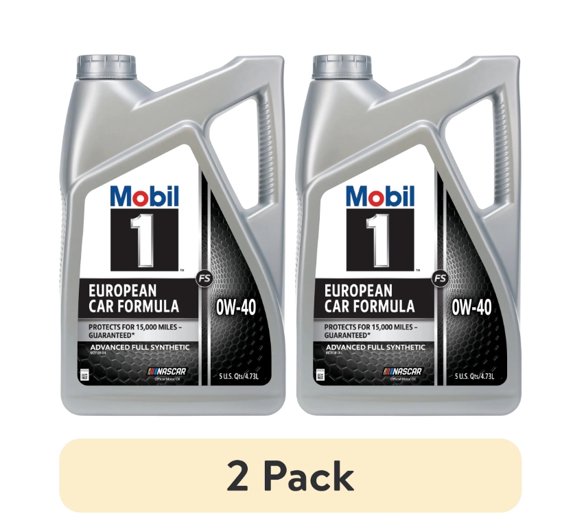 (2 pack) Mobil 1 FS European Car Formula Aceite de Motor Totalmente Sintético 0W-40, 5 Cuartos