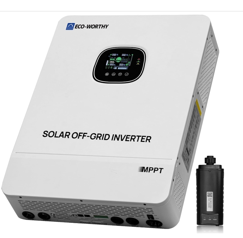 ECO-WORTHY Inversor solar UL1741 de 10000W DC 48V con WiFi, salida de CA 120V/240V,