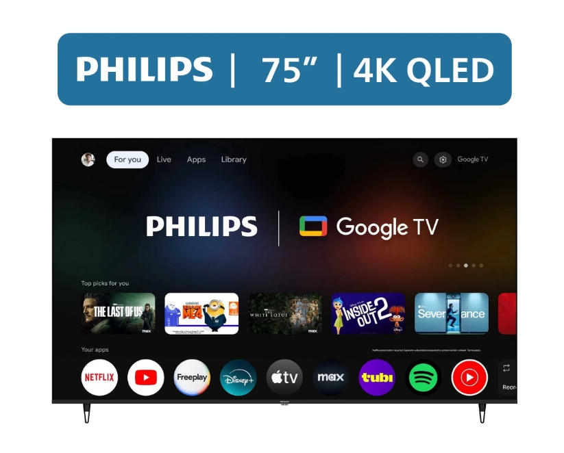 Philips Clase de 75" QLED 4K UHD (2160p) Google Smart TV (75PQL7456/F7)