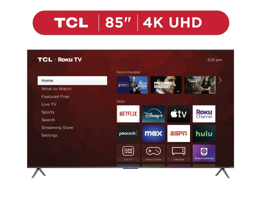 TCL 85” Clase S4 (85S410R) 4K UHD HDR LED Smart TV con Roku TV