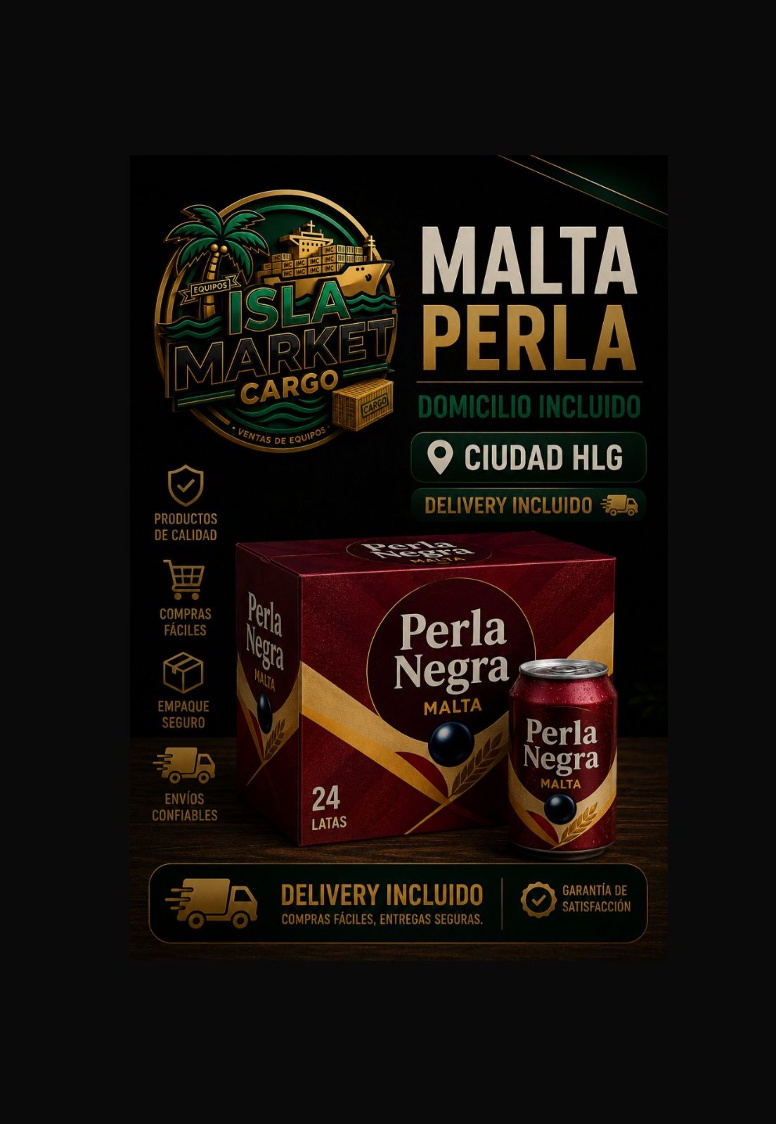 1-CAJA MALTA PERLA LATA DELIVERY INCLUIDO