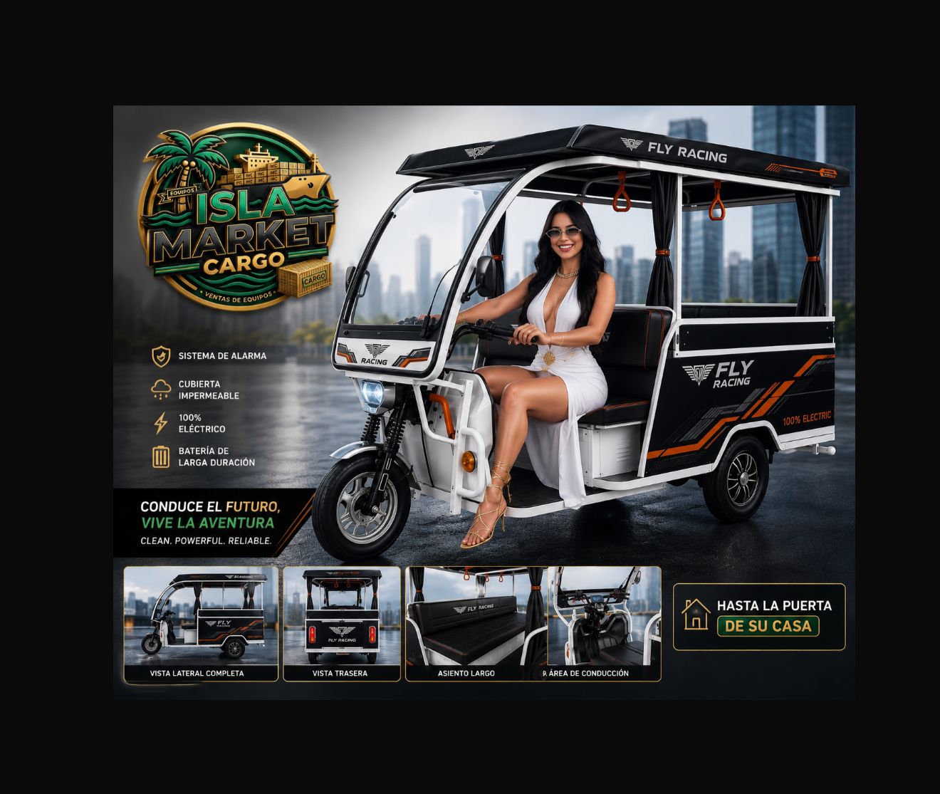 Triciclo de lithium sistema doble panel total 1240 watt 72V80 amp entrega :5 meses