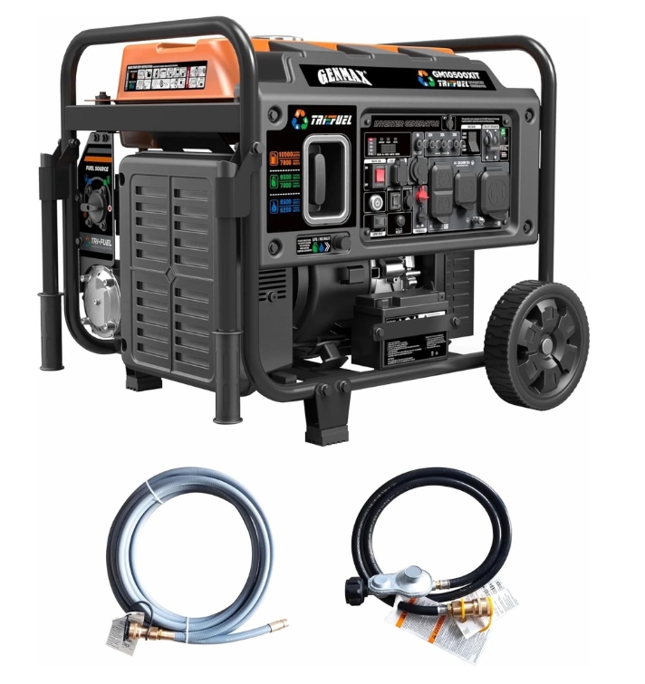 10500W GENMAX Tri Fuel Open Frame Inverter Generator with ATS Port,