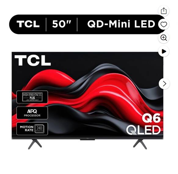 TCL 50” Clase Q6 QLED 4K UHD HDR Smart Google TV (Nuevo 2024) - 50Q651G