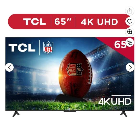 TCL 65” Clase S4 (65S451) 4K UHD HDR Smart TV con Roku TV