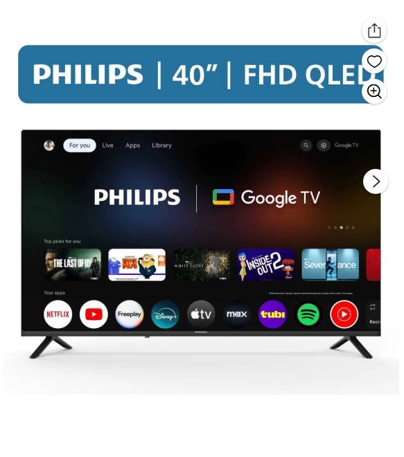Philips Clase de 40" QLED FHD (1080p) Google Smart TV (40PQF7446/F7)