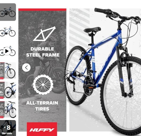 Huffy Bicicleta de Montaña Rock Creek de 26”, para Ciclistas de 60”+, Azul, Adulto, para Hombre