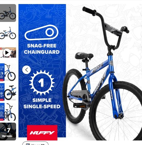 Huffy Bicicleta para Niños Rock It de 20", para Ciclistas de 44"-56", Azul, Juvenil, Niños