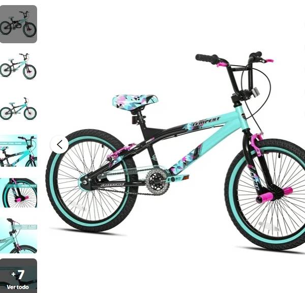 Bicicleta BMX Kent Tempest de 20", para Ciclistas de 4'2" - 5', Negro/agua, Infantil, Unisex