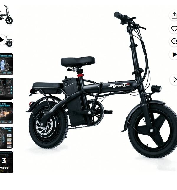 AZHAR Bicicleta Eléctrica Plegable de 750W para Adultos