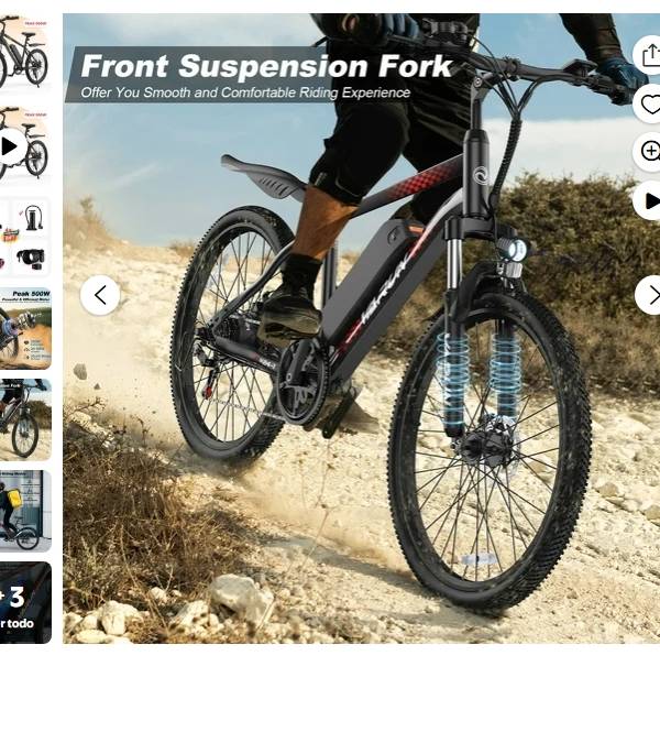 VARUN Bicicleta Eléctrica de 24" para Adultos, Motor de 350W, 20MPH,