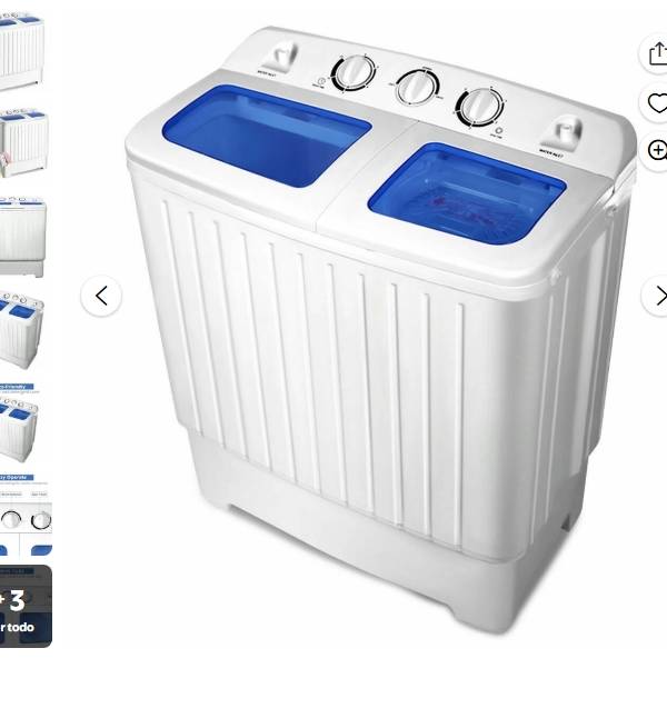 Gymax Lavadora Centrifugadora de 17.6 lbs Compacta Portátil Lavadora Tina Doble Hogar Dormitorio