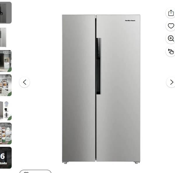Hamilton Beach Refrigerador Side by Side de 15.6 Cu Ft
