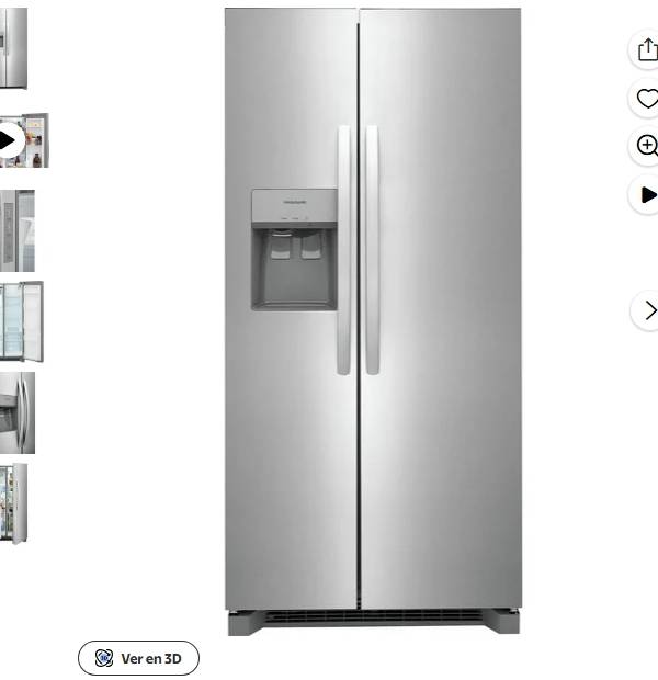 Frigidaire FRSS2323AS 22.3 Pies de Refrigerador Lado a Lado. Acero Inoxidable.
