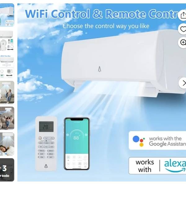 12000 BTU Wall Mount Mini Split Air Conditioner & Heat Pump