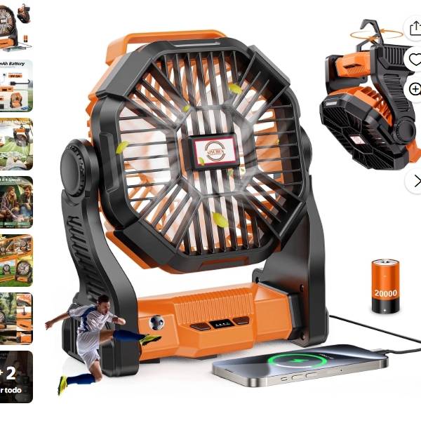 AiYchen Ventilador Doméstico Eléctrico Portátil de 22'' y 24 oz