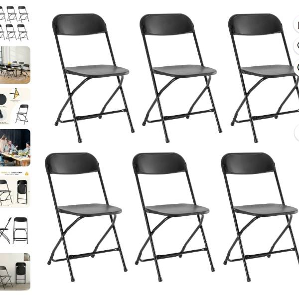 CONCETTA 6 Pzas Silla Plegable de Plástico Silla de Actividad Interior Exterior Silla Plegable Ligera