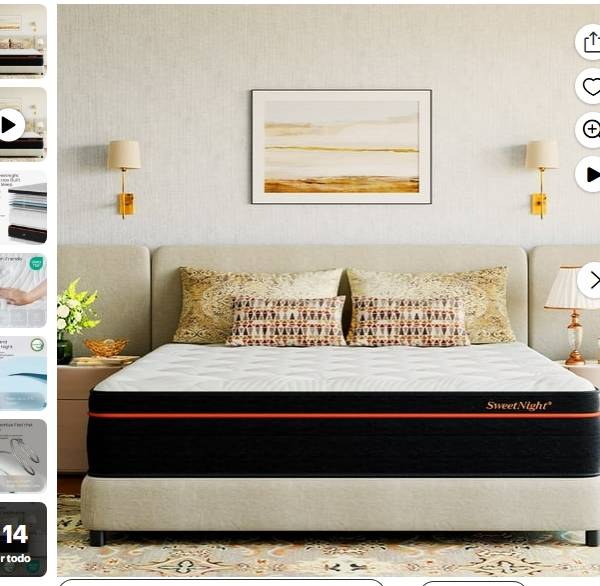 Sweetnight Twilighty Colchón Híbrido de 14" de Memory Foam con Gel Refrescante, Tamaño King