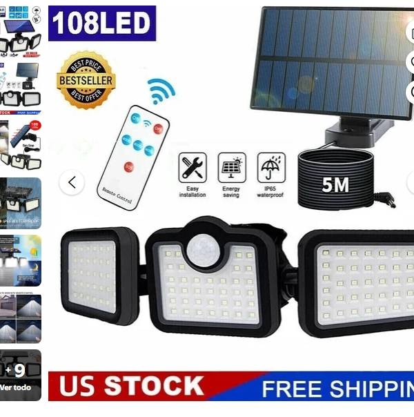 900000LM Lamparas Luz Led Solares Luces Para Exterior Patio Sensor De Movimiento