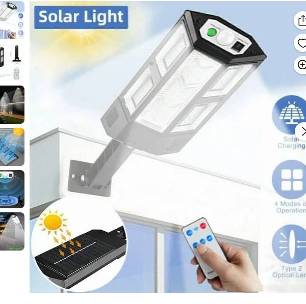 PURELY- Luz Lampara Luz Solar Luces de Calle 43 Sensor Led para Exterior Patio Jardín